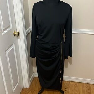 Chic black dressy dress.